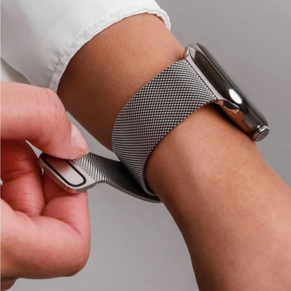Adjustable Silver Milanese Loop Watch Band for Women